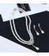 SET517 - Bride pearl crystal diamond short clavicle neck necklace set